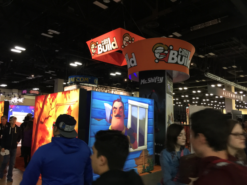 Tiny Build usually has some good stuff, although this year’s focus was Hello Neighbor. Which I’ve already seen played to death on YouTube. Still, there were some other fun games in their area, which was cool.